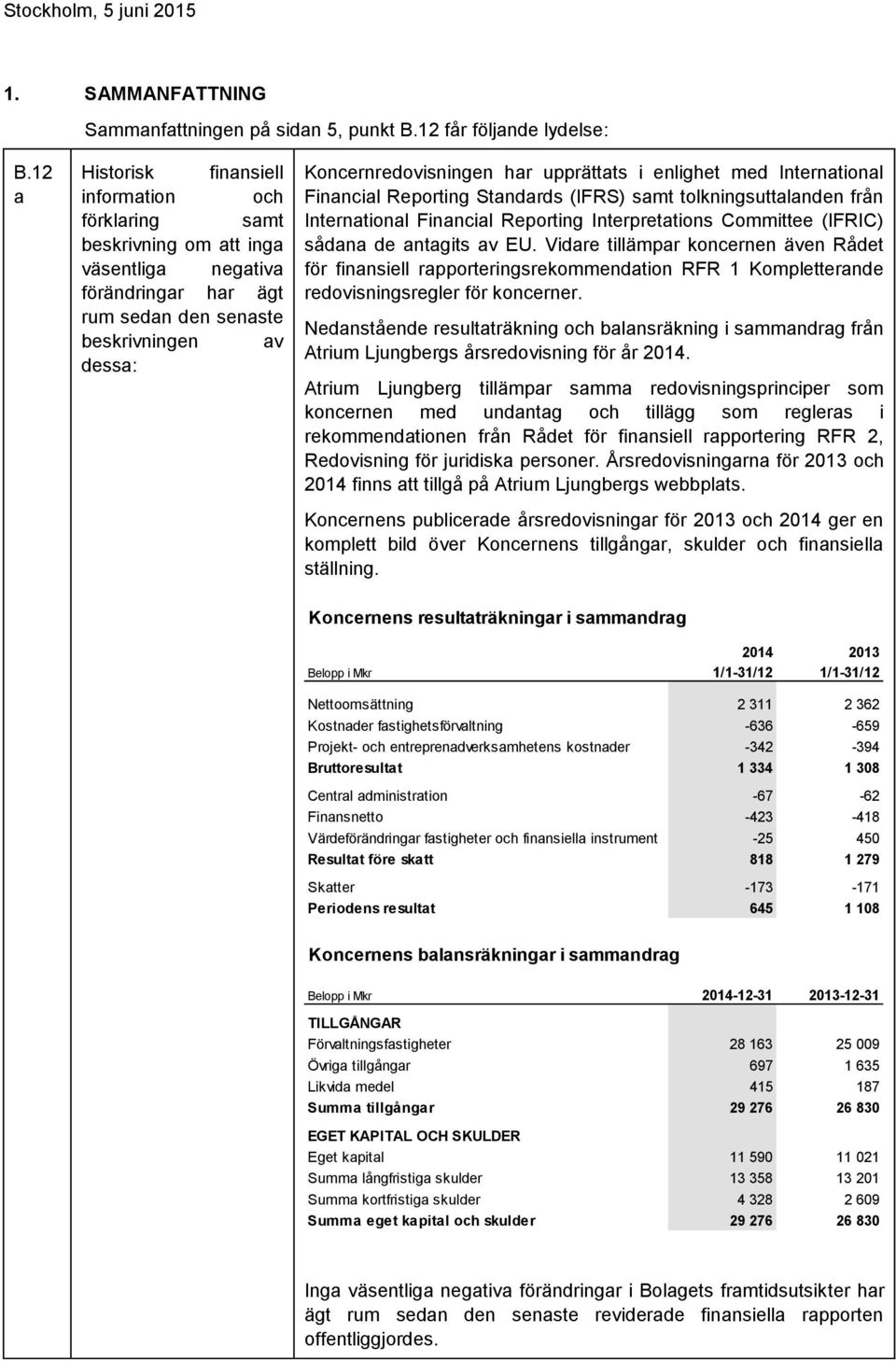 upprättats i enlighet med International Financial Reporting Standards (IFRS) samt tolkningsuttalanden från International Financial Reporting Interpretations Committee (IFRIC) sådana de antagits av EU.