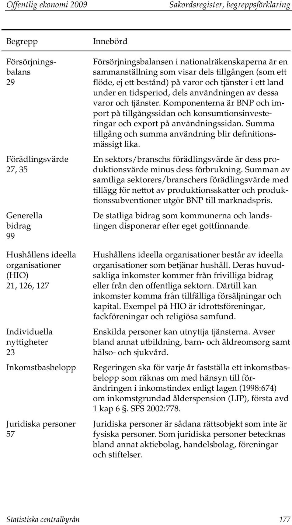 dessa varor och tjänster. Komponenterna är BNP och import på tillgångssidan och konsumtionsinvesteringar och export på användningssidan.