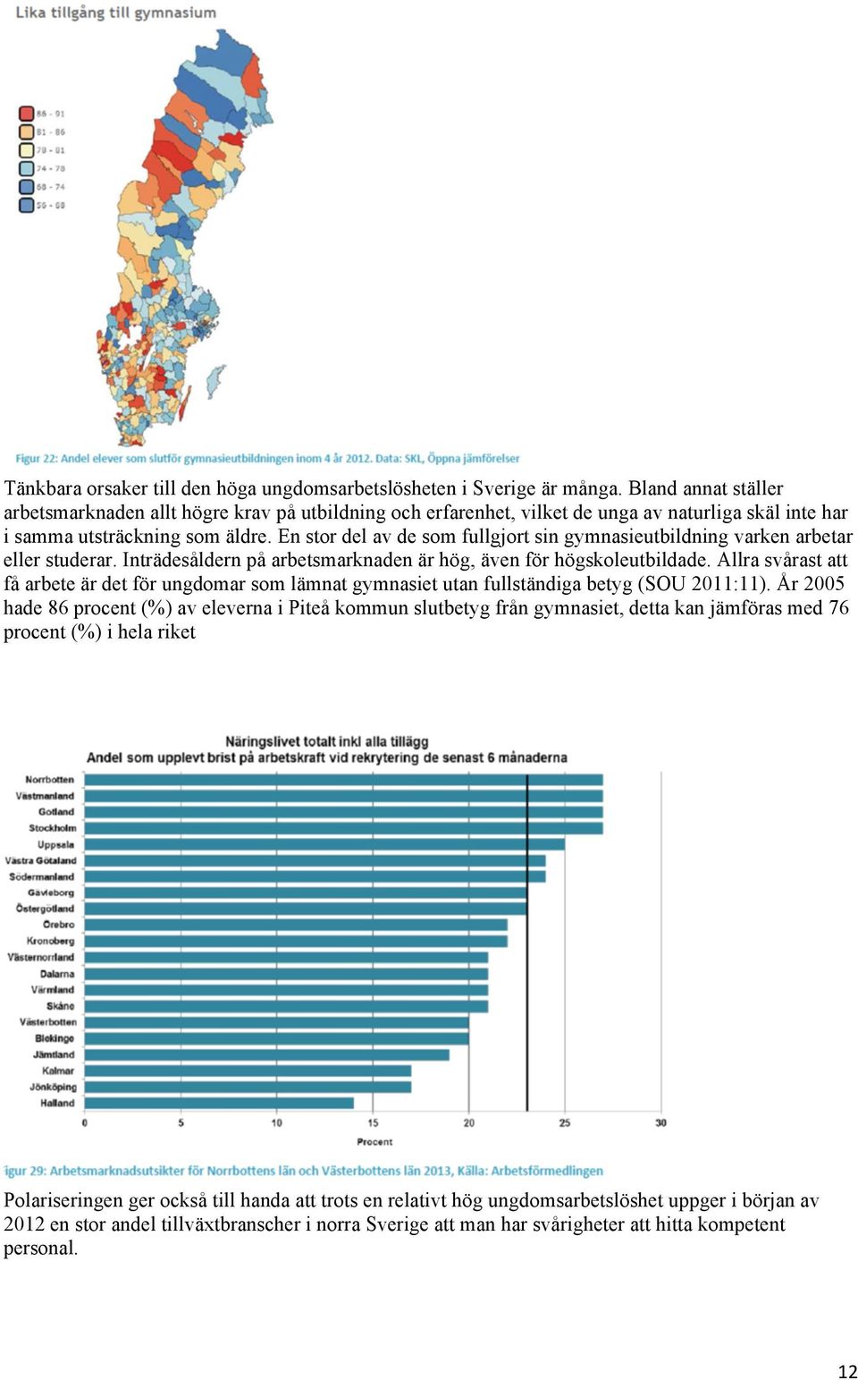 En stor del av de som fullgjort sin gymnasieutbildning varken arbetar eller studerar. Inträdesåldern på arbetsmarknaden är hög, även för högskoleutbildade.