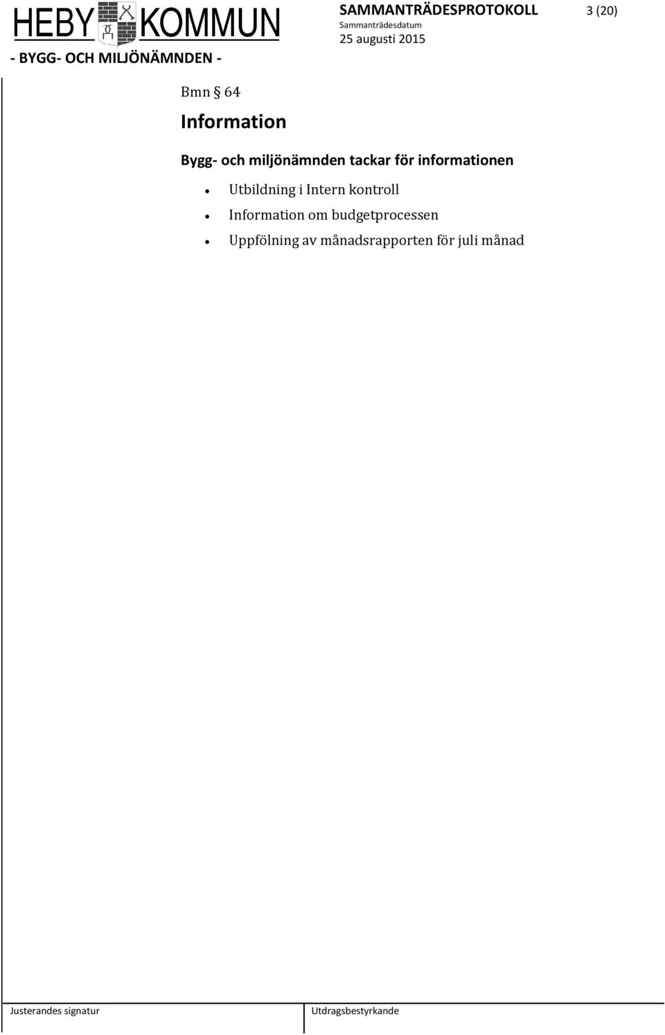 Utbildning i Intern kontroll Information om