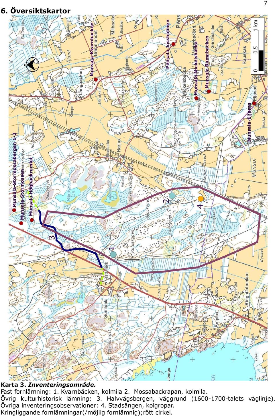 Halvvägsbergen, väggrund (1600-1700-talets väglinje).
