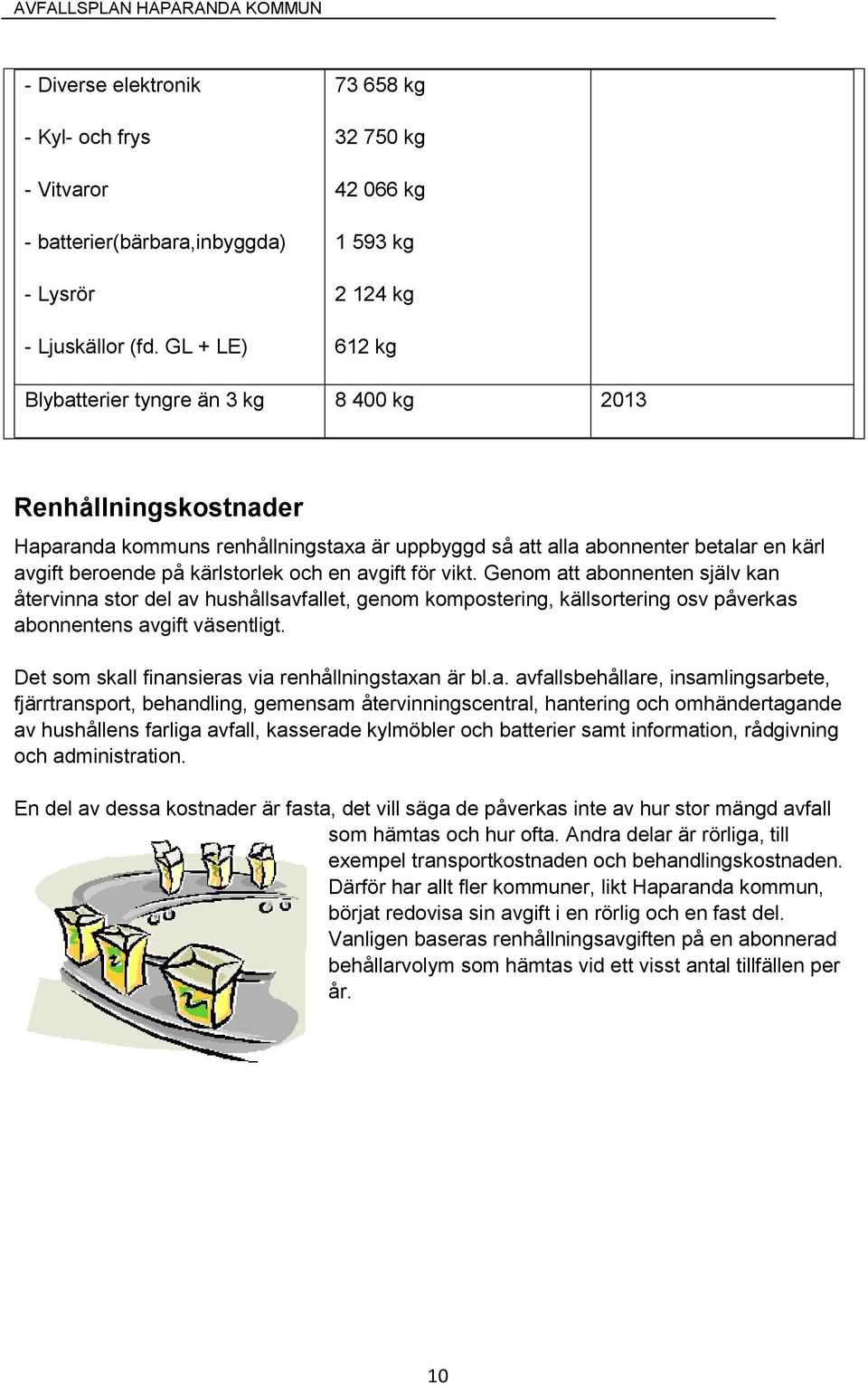 betalar en kärl avgift beroende på kärlstorlek och en avgift för vikt.