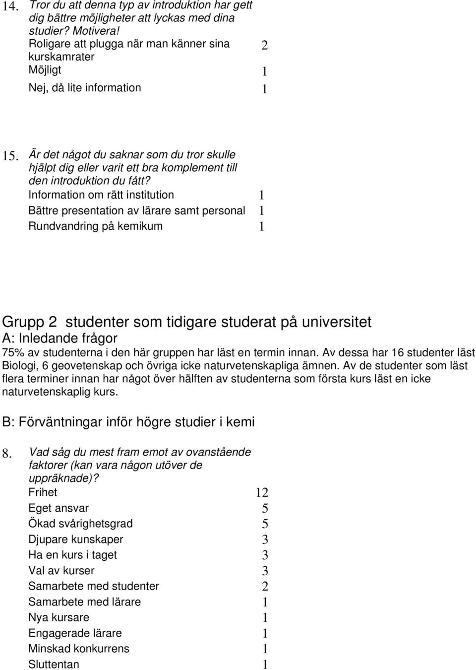 Är det något du saknar som du tror skulle hjälpt dig eller varit ett bra komplement till den introduktion du fått?