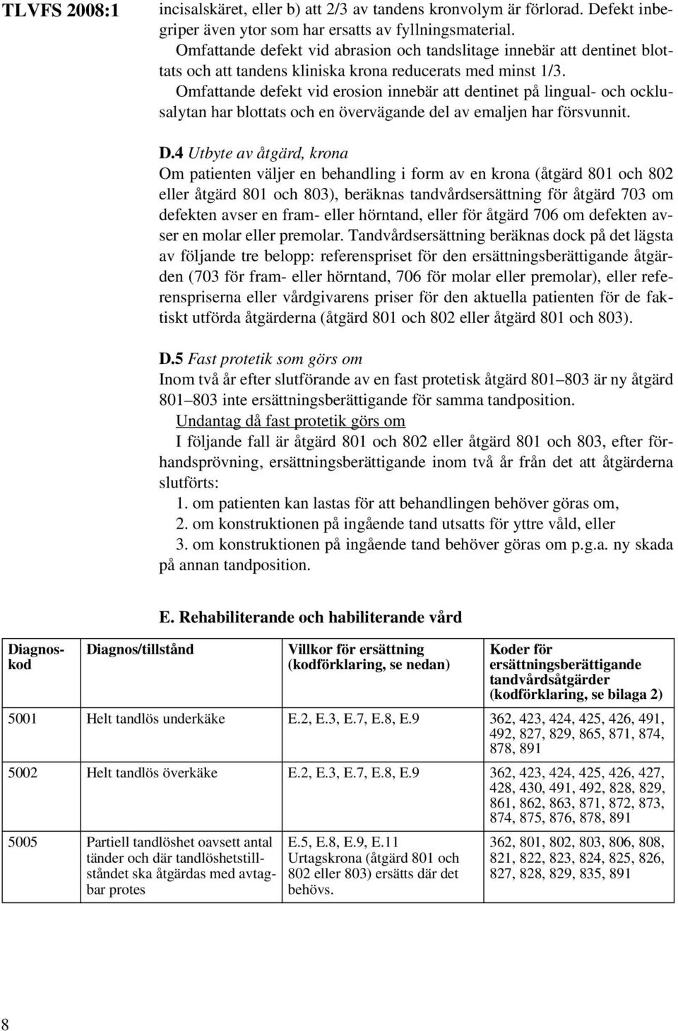 Omfattande defekt vid erosion innebär att dentinet på lingual- och ocklusalytan har blottats och en övervägande del av emaljen har försvunnit. D.