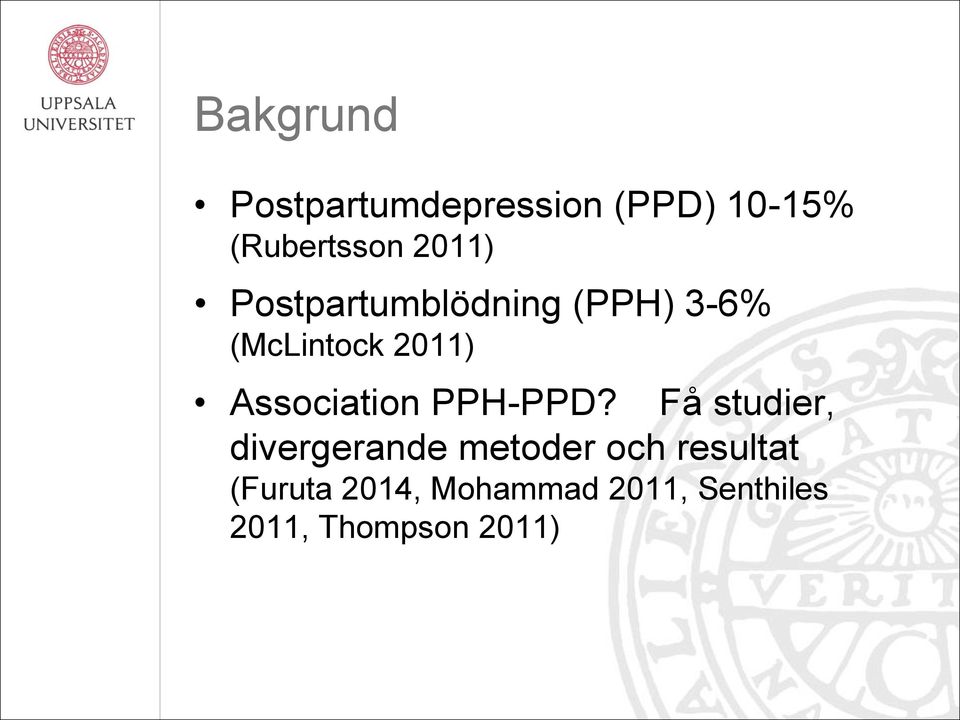 Association PPH-PPD?