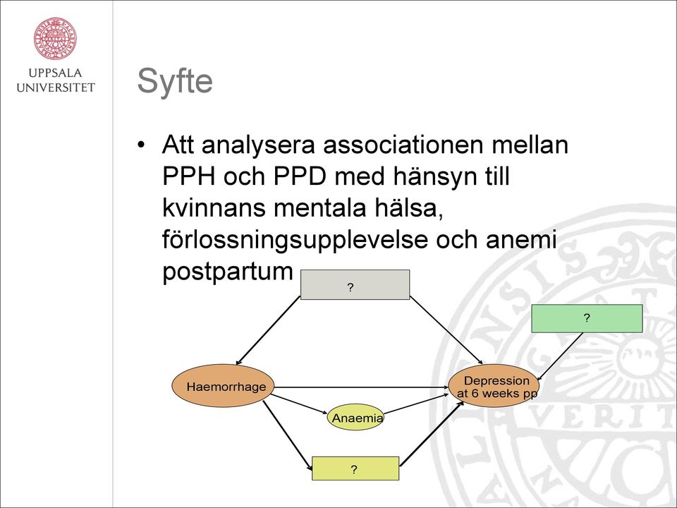hälsa, förlossningsupplevelse och anemi