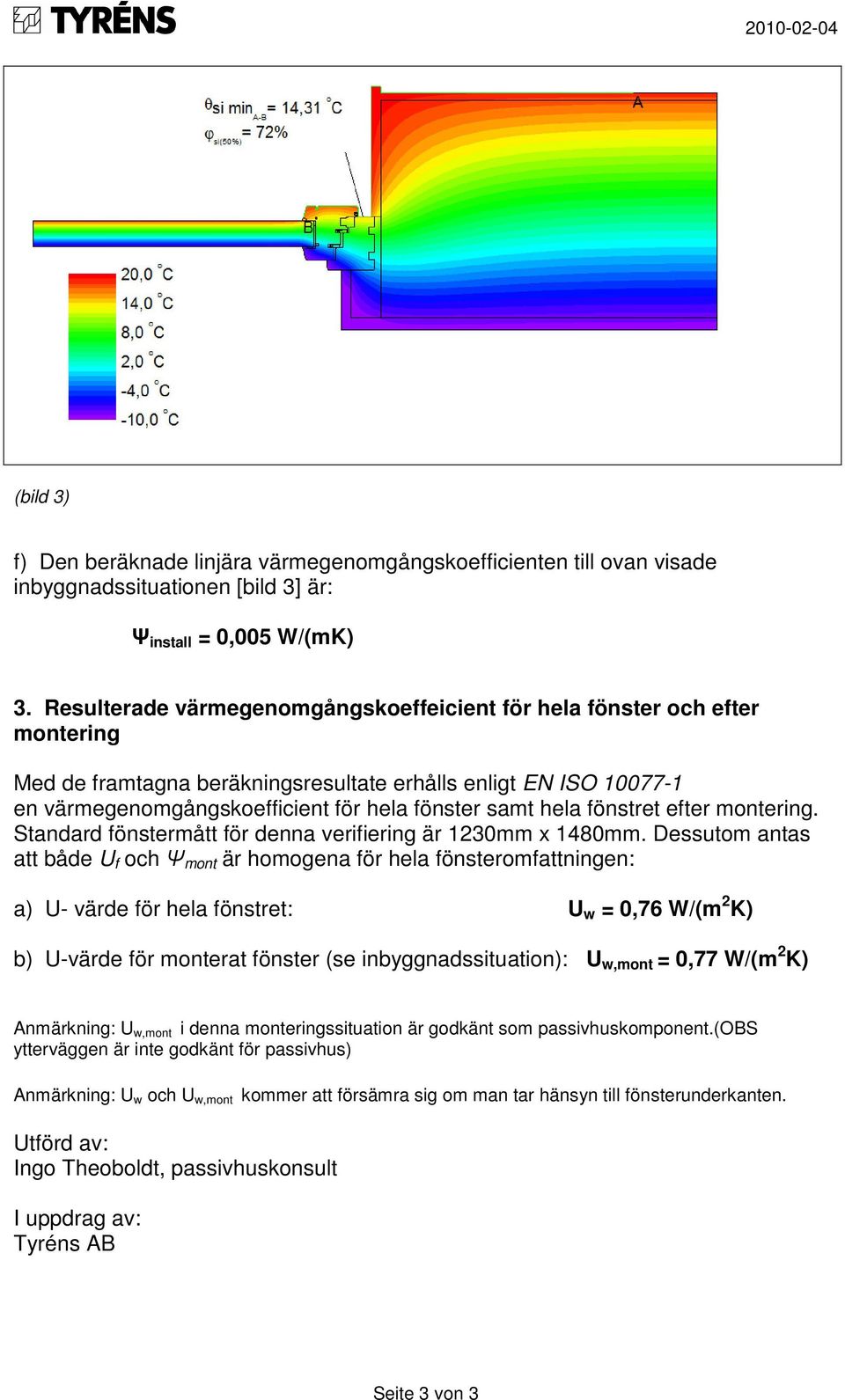 hela fönstret efter montering. Standard fönstermått för denna verifiering är 1230mm x 1480mm.