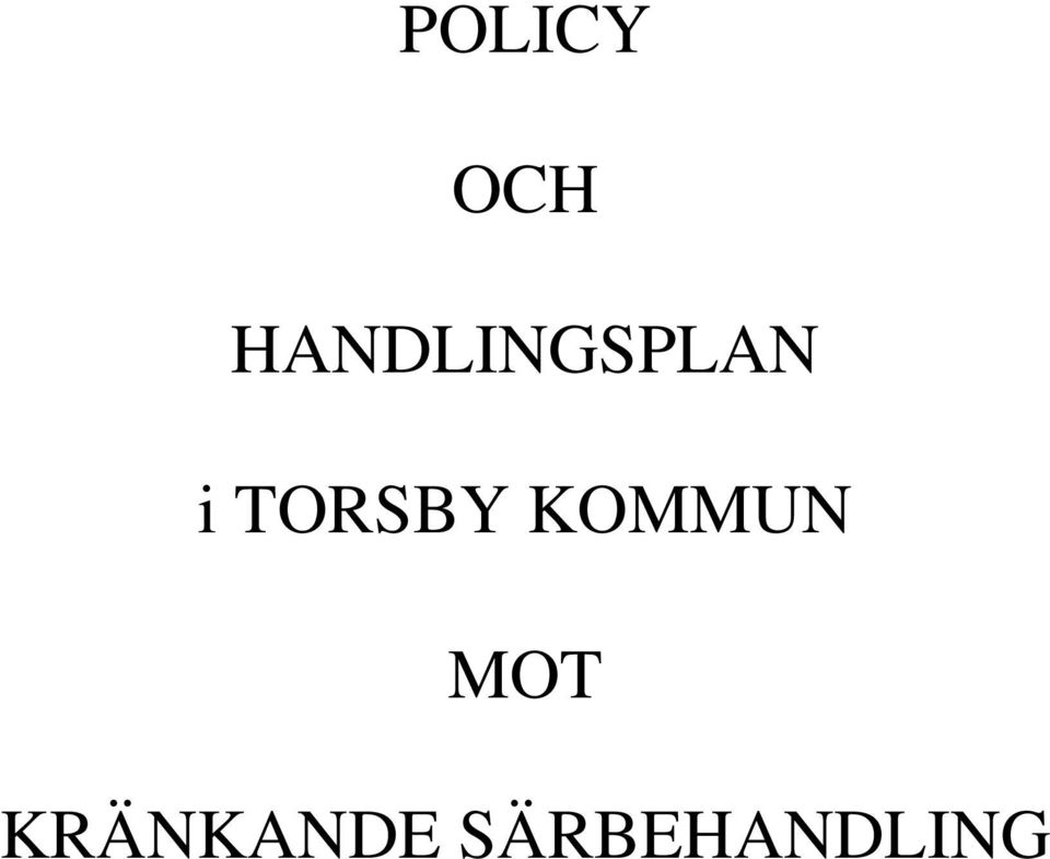 TORSBY KOMMUN