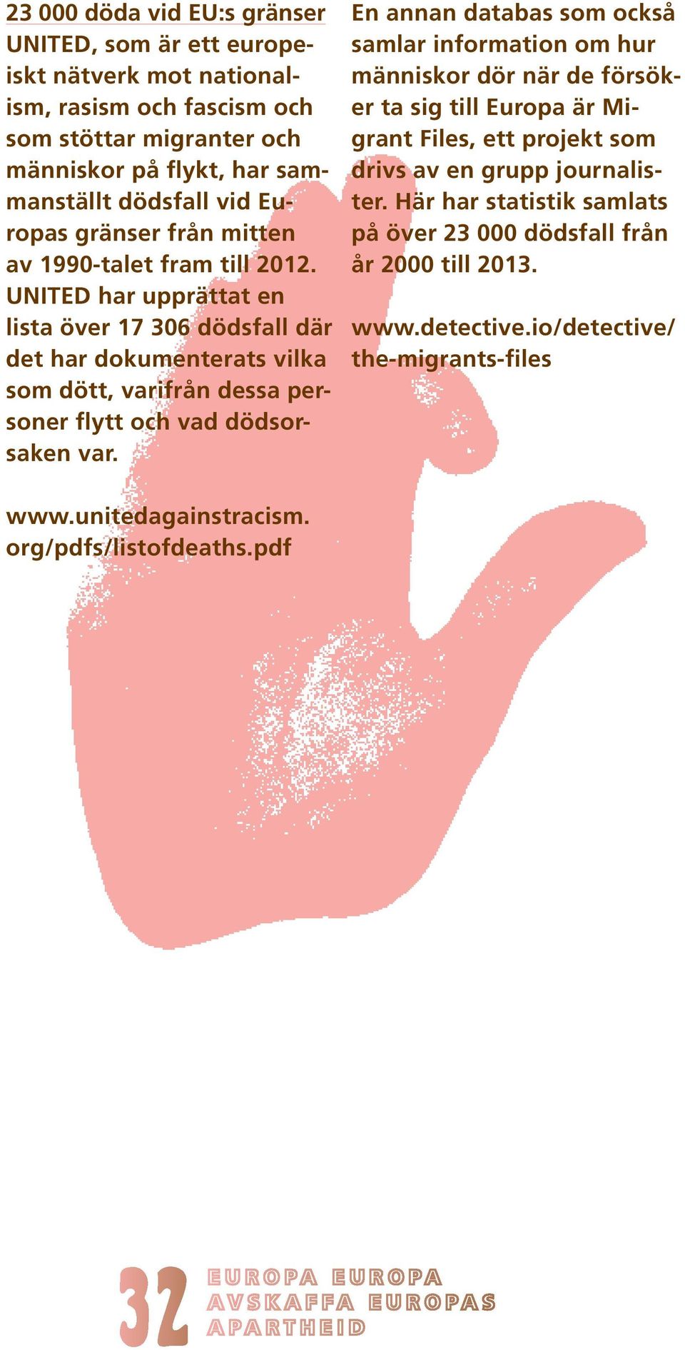 UNITED har upprättat en lista över 17 306 dödsfall där det har dokumenterats vilka som dött, varifrån dessa personer flytt och vad dödsorsaken var.