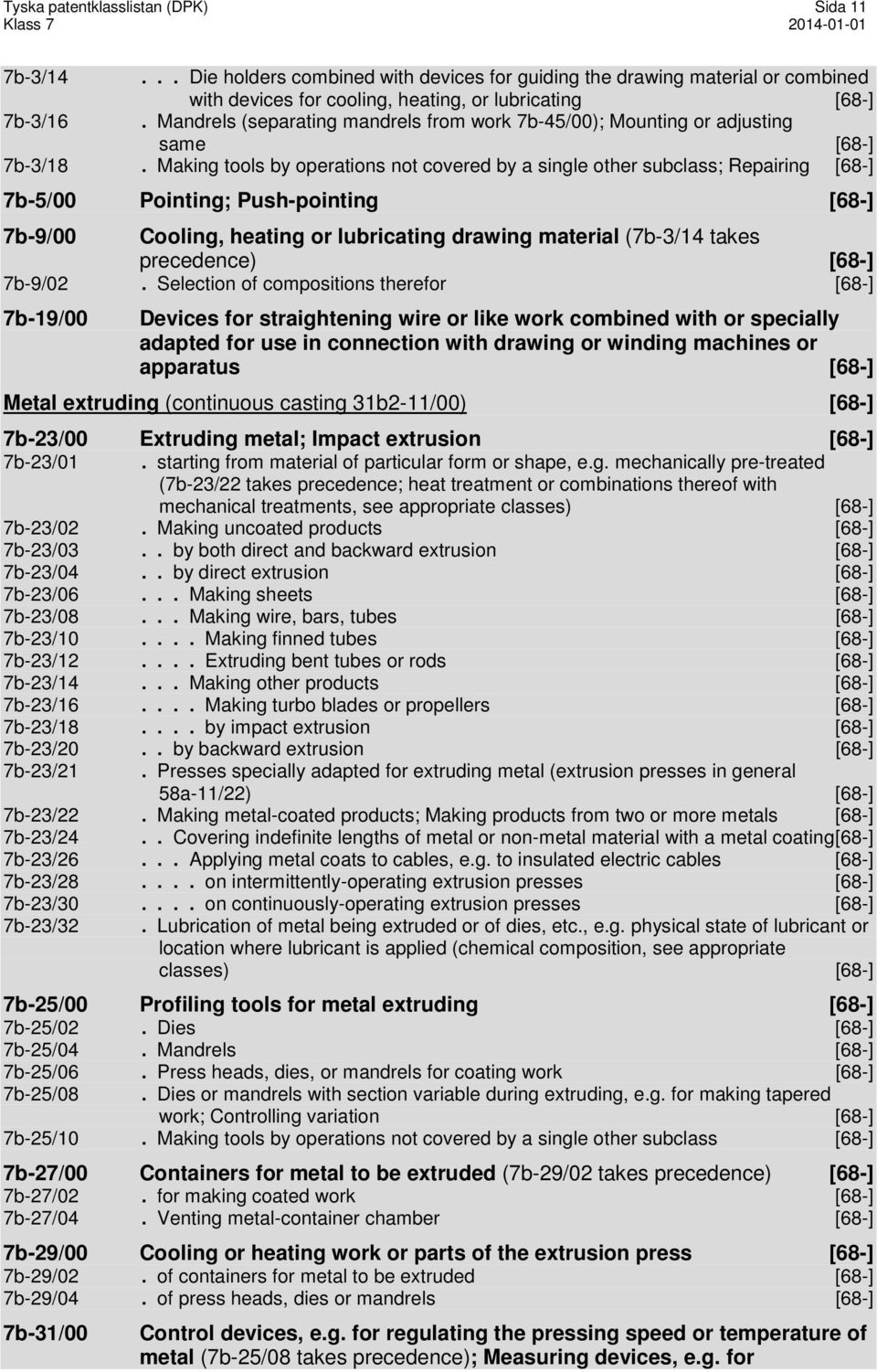 Making tools by operations not covered by a single other subclass; Repairing [68-] 7b-5/00 Pointing; Push-pointing [68-] 7b-9/00 Cooling, heating or lubricating drawing material (7b-3/14 takes