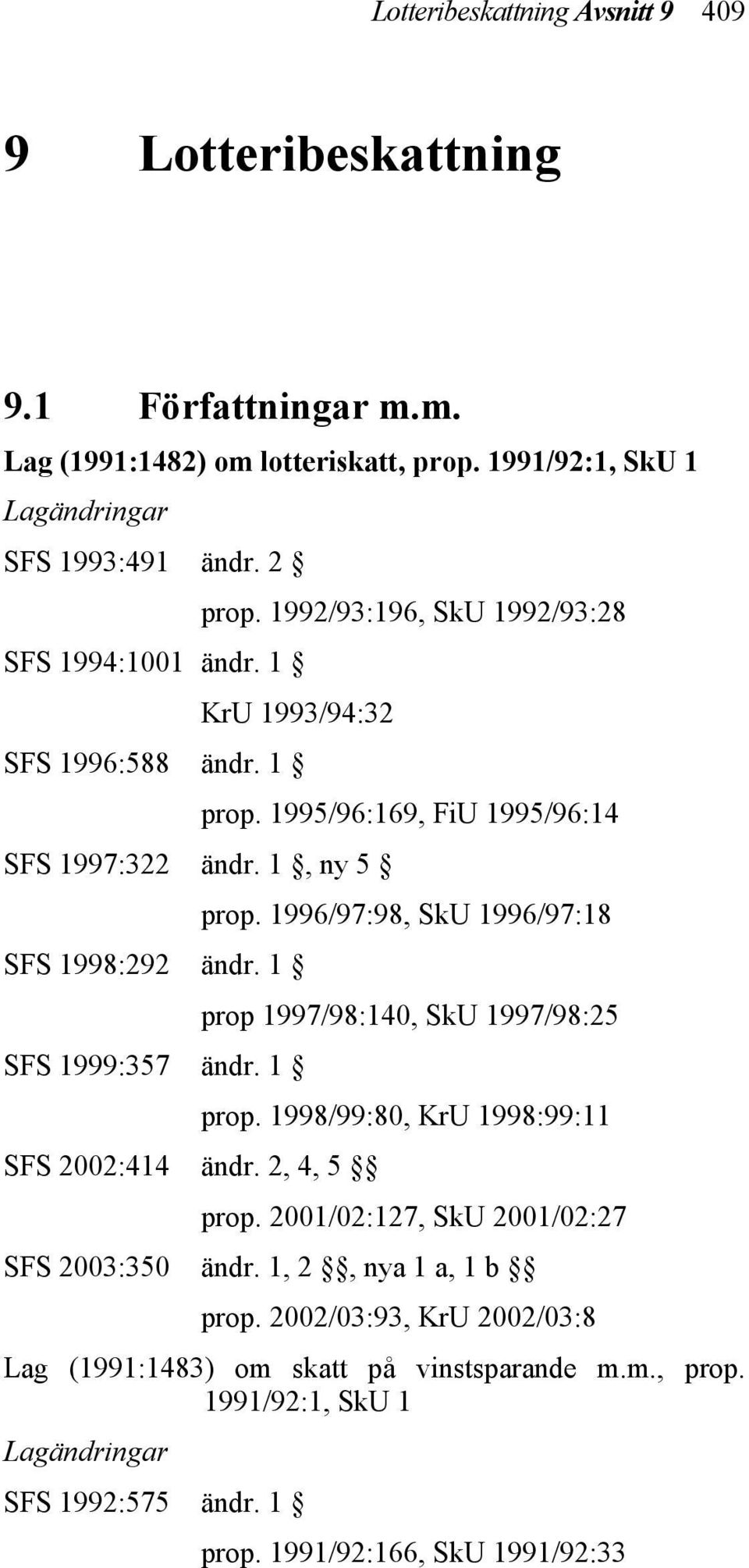 1996/97:98, SkU 1996/97:18 SFS 1998:292 ändr. 1 prop 1997/98:140, SkU 1997/98:25 SFS 1999:357 ändr. 1 prop. 1998/99:80, KrU 1998:99:11 SFS 2002:414 ändr. 2, 4, 5 prop.