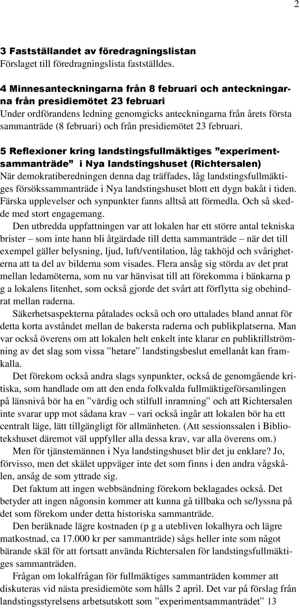 presidiemötet 23 februari.