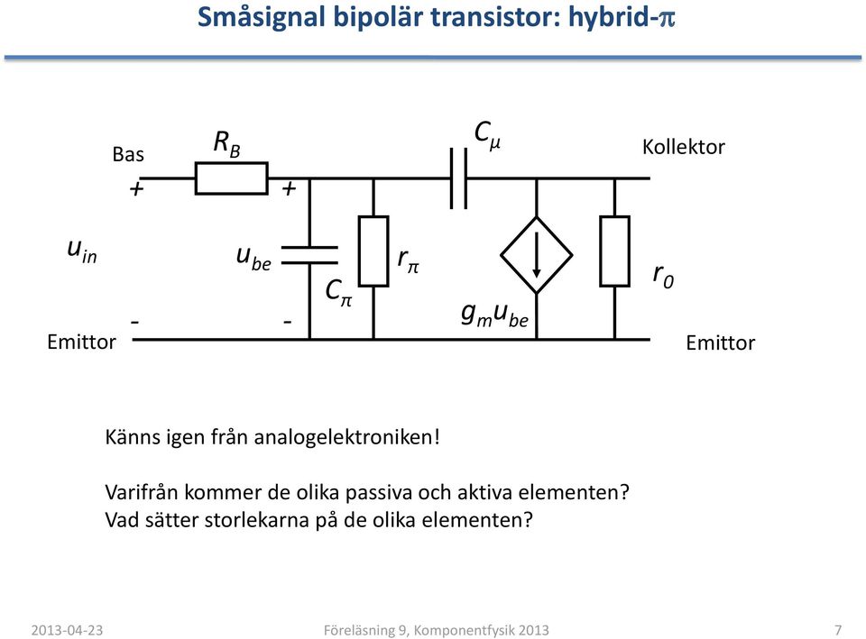 från analogelektroniken!