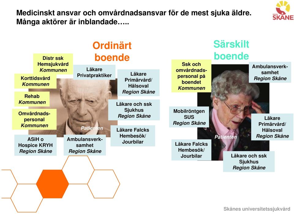 Privatpraktiker Patienten Ambulansverksamhet Region Skåne Läkare Primärvård/ Hälsoval Region Skåne Läkare ssk Sjukhus Region Skåne Läkare Falcks Hembesök/