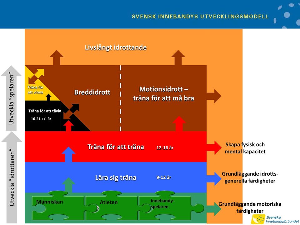 Skapa fysisk och mental kapacitet Lära sig träna 9-12 år Grundläggande idrottsgenerella