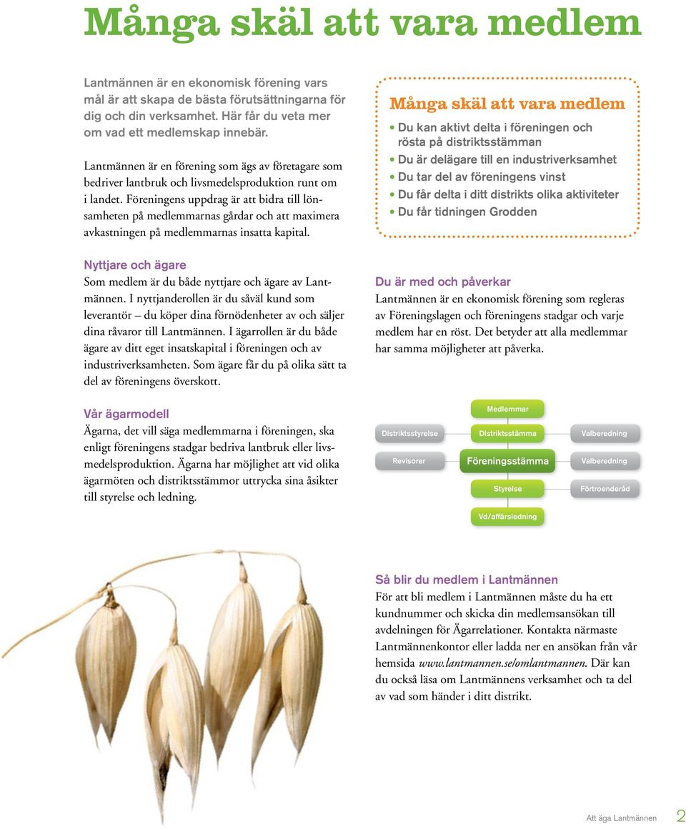 Föreningens uppdrag är att bidra till lönsamheten på medlemmarnas gårdar och att maximera avkastningen på medlemmarnas insatta kapital.