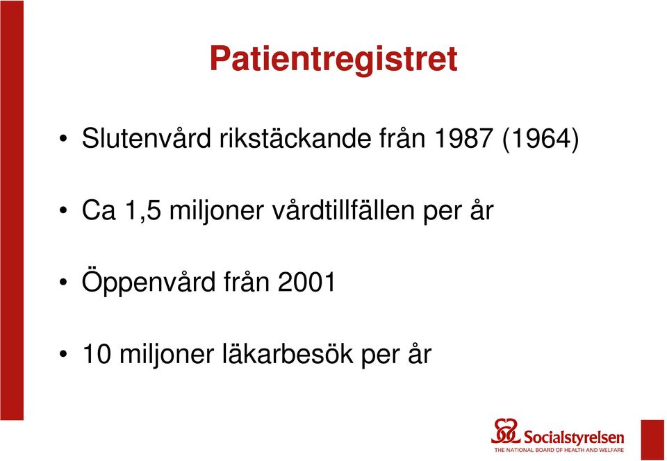 miljoner vårdtillfällen per år