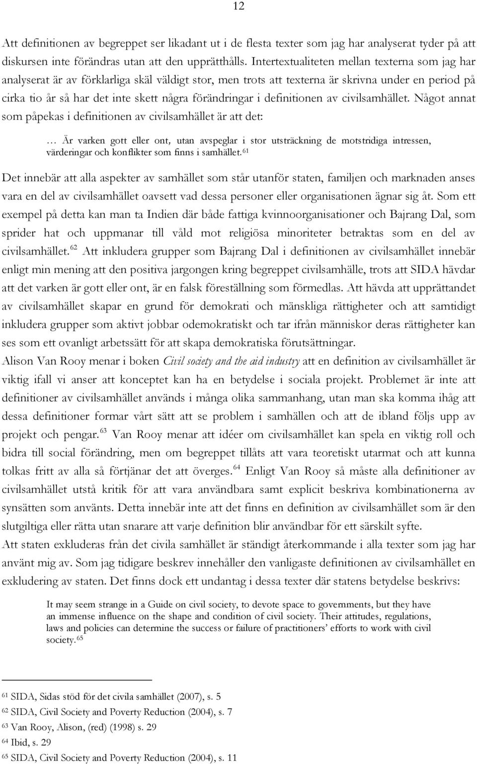 förändringar i definitionen av civilsamhället.