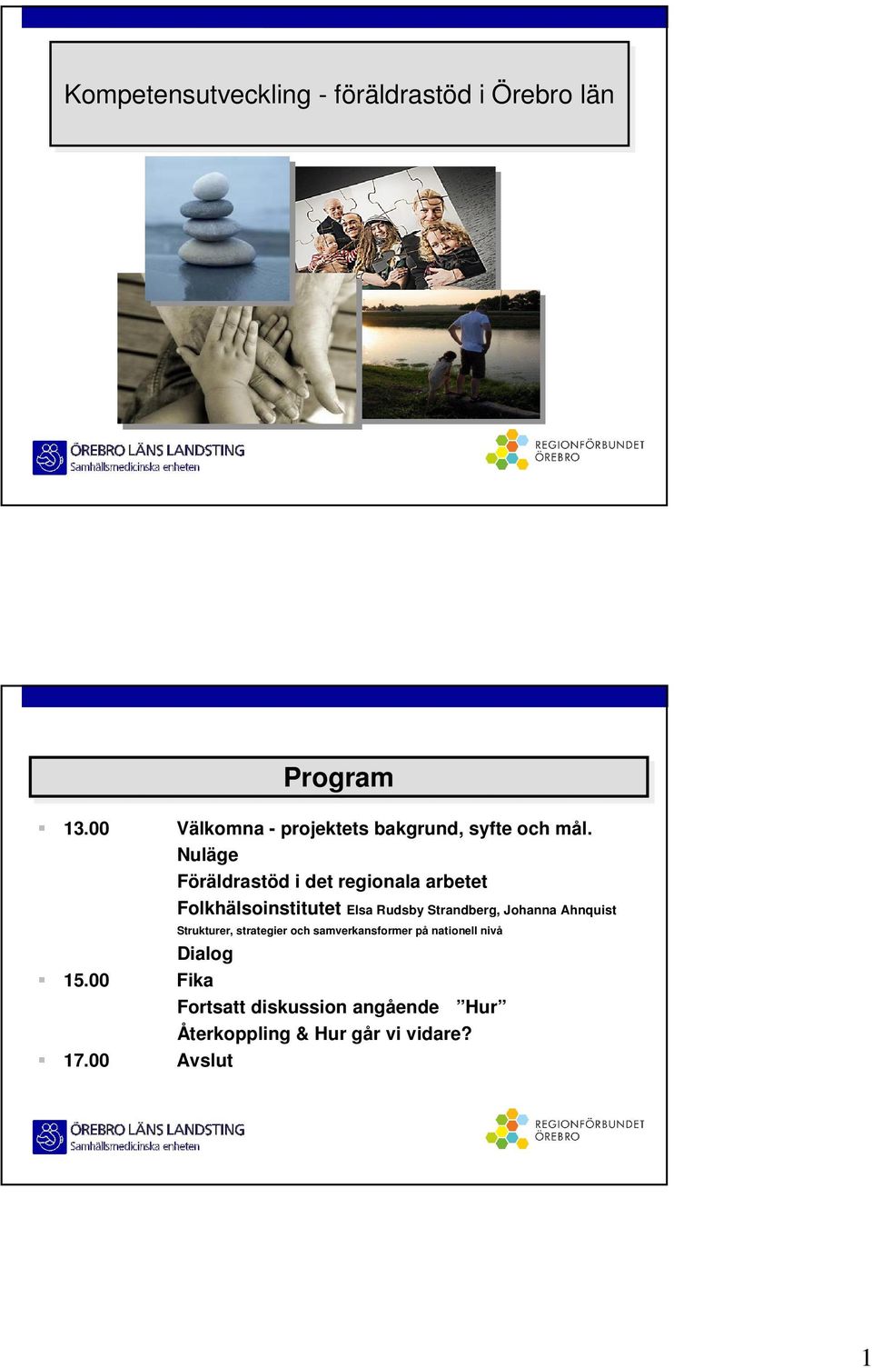 Nuläge Föräldrastöd i det regionala arbetet Folkhälsoinstitutet Elsa Rudsby Strandberg,