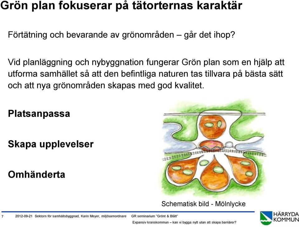 naturen tas tillvara på bästa sätt och att nya grönområden skapas med god kvalitet.