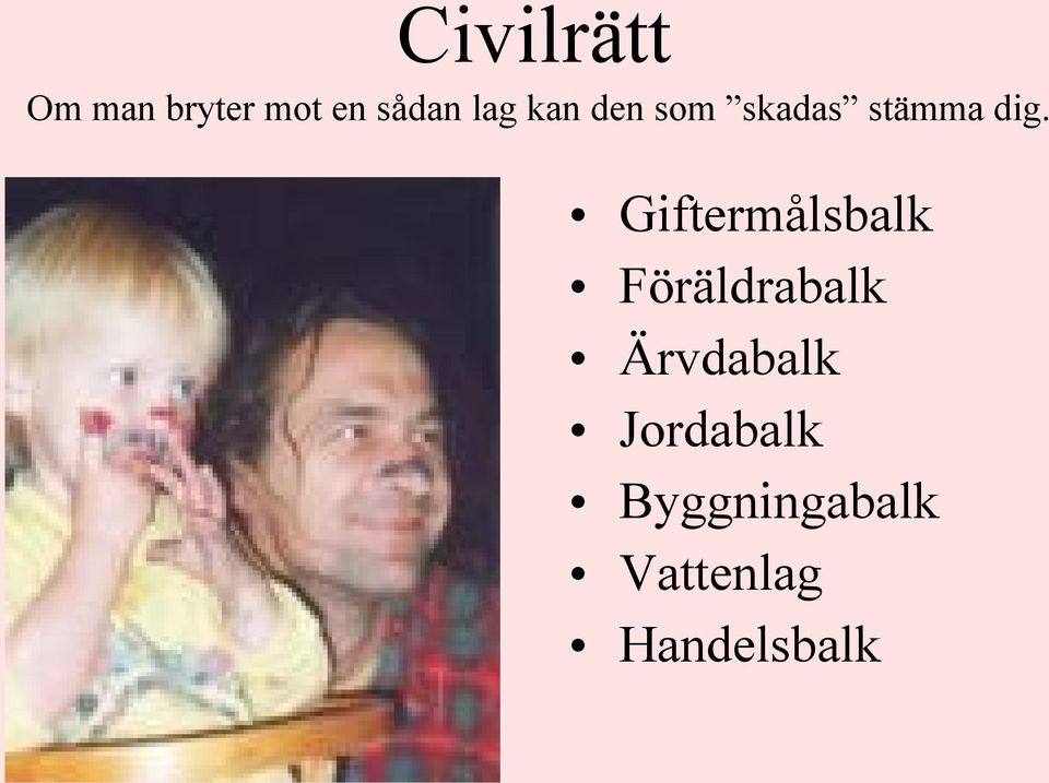 Giftermålsbalk Föräldrabalk Ärvdabalk