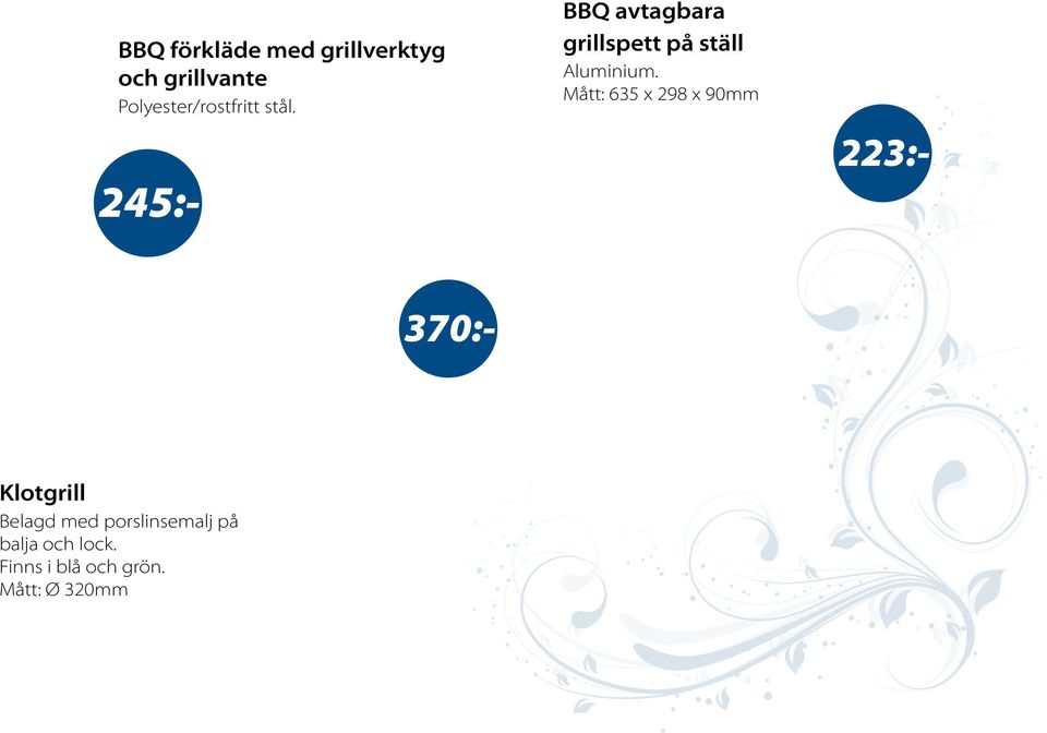 BBQ avtagbara grillspett på ställ Aluminium.