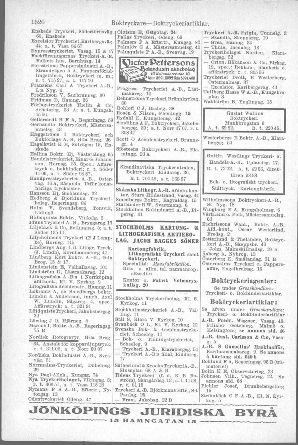 11 Buses C G, Östgötag. 06 Byggnadsfirman Axel Holmgren, Upsalag. 7; r. t. 162 54, a. t. 16374 - Bredberger & Nilsson A.-B., r!;a7l~ og. 32; r. t. 314 65, a. t. - 5~~ glund & Larsson, G:la Brog.