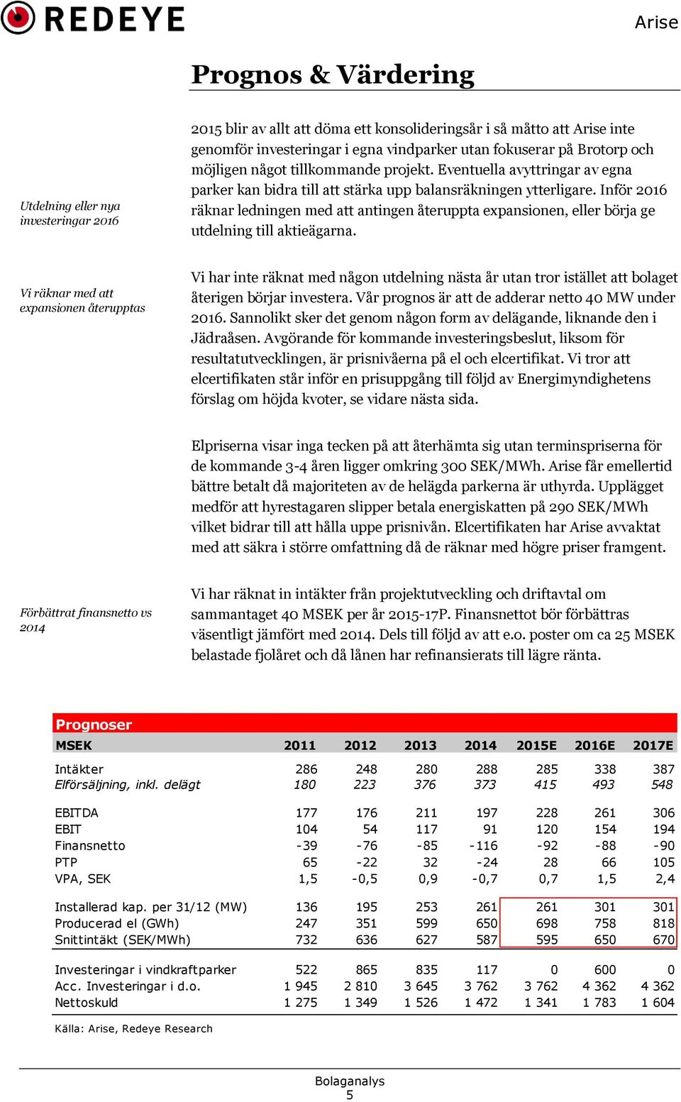 Inför 2016 räknar ledningen med att antingen återuppta expansionen, eller börja ge utdelning till aktieägarna.