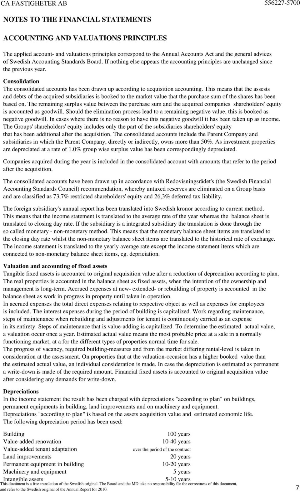 Consolidation The consolidated accounts has been drawn up according to acquisition accounting.