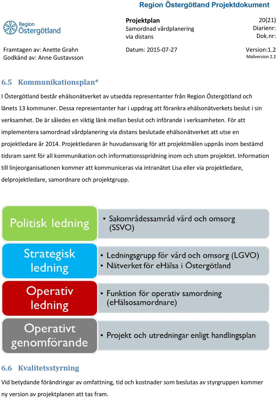 För att implementera samordnad vårdplanering beslutade ehälsonätverket att utse en projektledare år 2014.