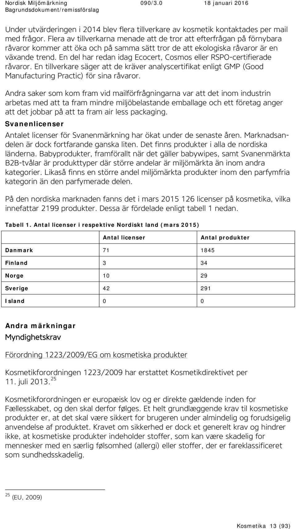 En del har redan idag Ecocert, Cosmos eller RSPO-certifierade råvaror. En tillverkare säger att de kräver analyscertifikat enligt GMP (Good Manufacturing Practic) för sina råvaror.