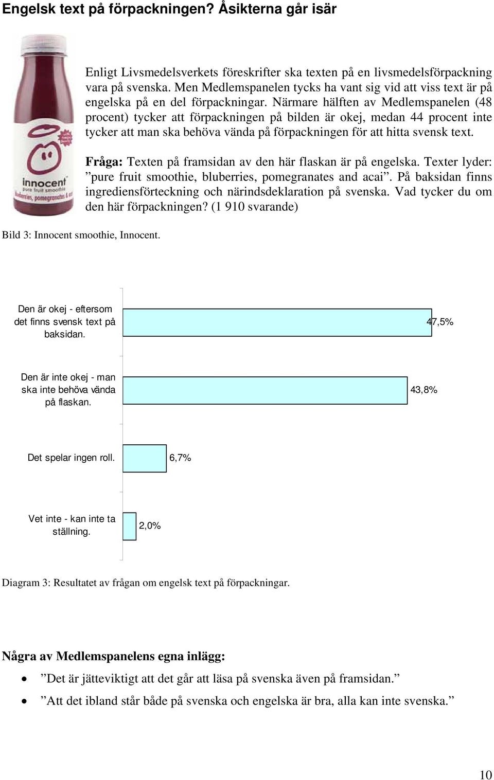 Närmare hälften av Medlemspanelen (48 procent) tycker att förpackningen på bilden är okej, medan 44 procent inte tycker att man ska behöva vända på förpackningen för att hitta svensk text.
