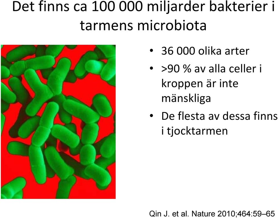 i kroppen är inte mänskliga De flesta av dessa