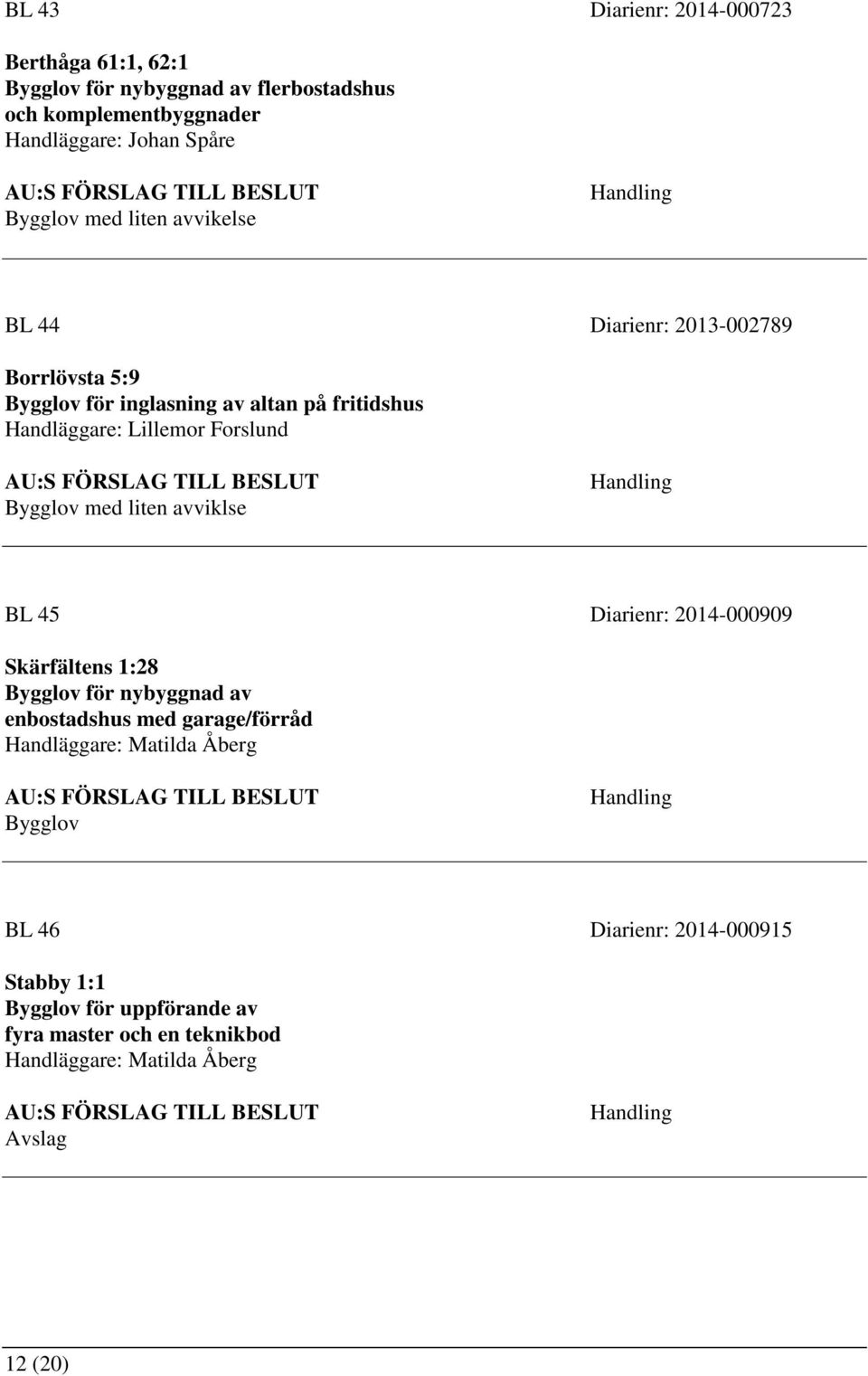 med liten avviklse BL 45 Diarienr: 2014-000909 Skärfältens 1:28 för nybyggnad av enbostadshus med garage/förråd Handläggare: