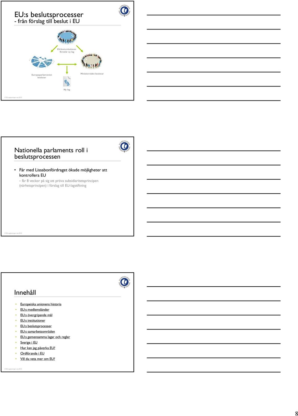 beslutsprocessen Får med Lissabonfördraget ökade möjligheter att kontrollera EU - får 8