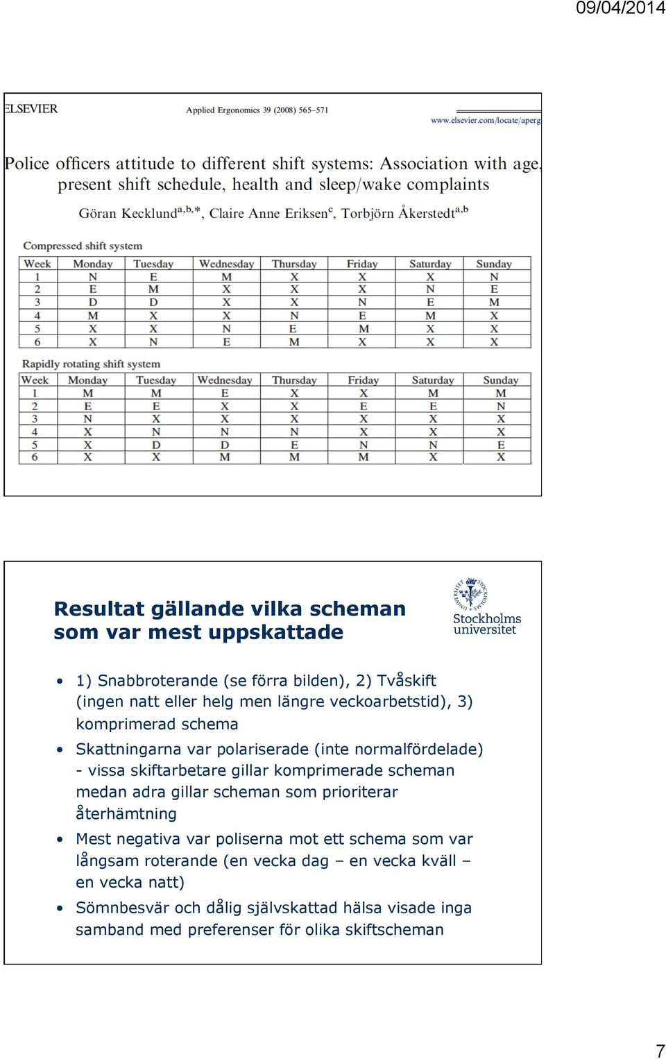 komprimerade scheman medan adra gillar scheman som prioriterar återhämtning Mest negativa var poliserna mot ett schema som var långsam