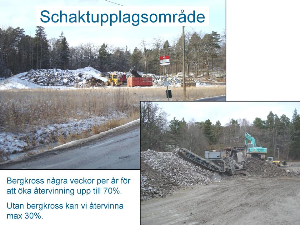 återvinning upp till 70%.