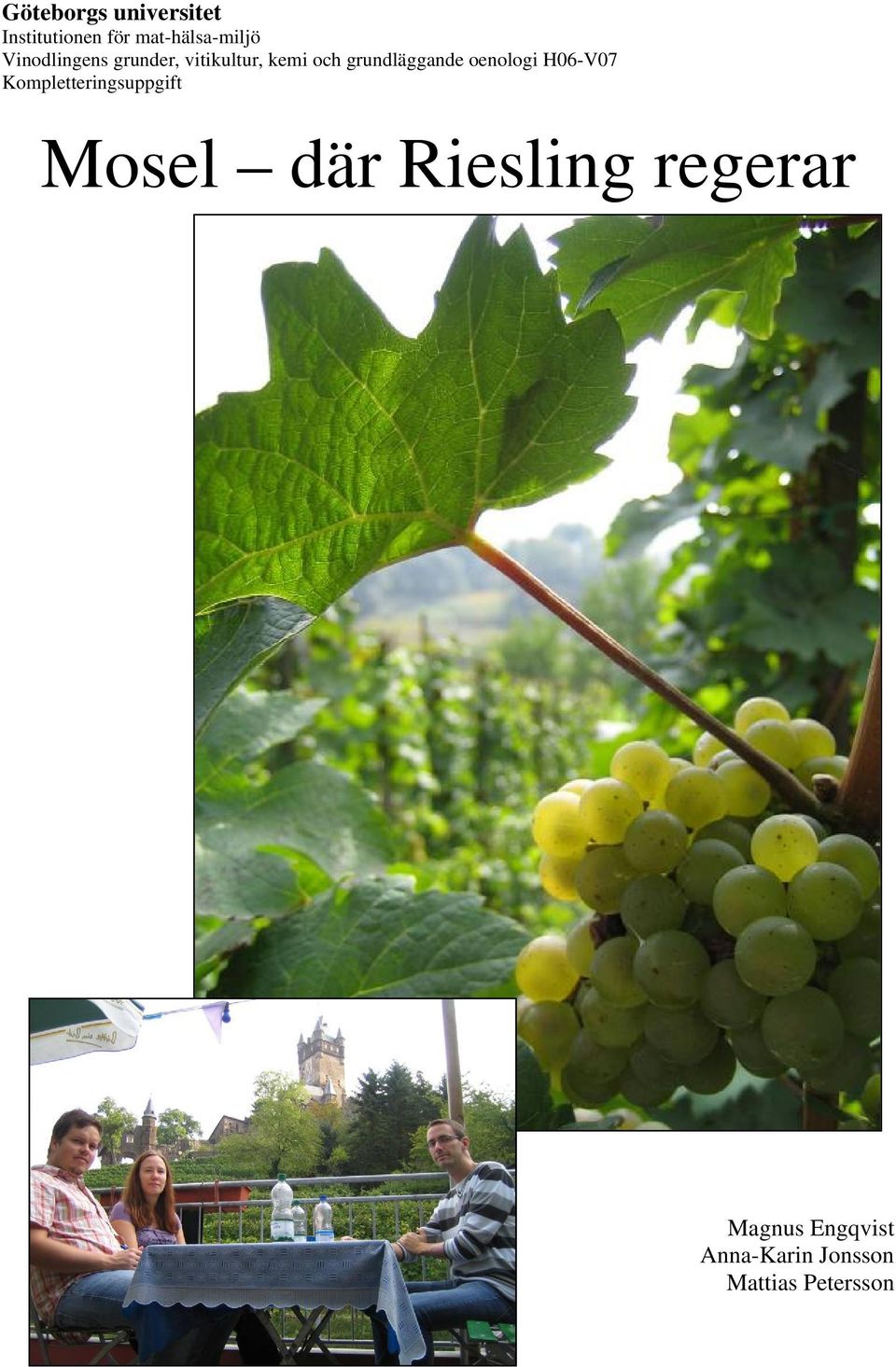 oenologi H06-V07 Kompletteringsuppgift Mosel där Riesling