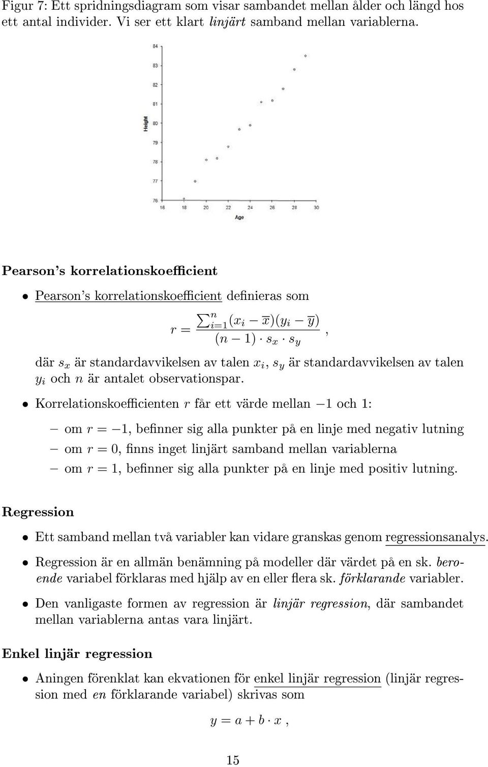 och n är antalet observationspar.