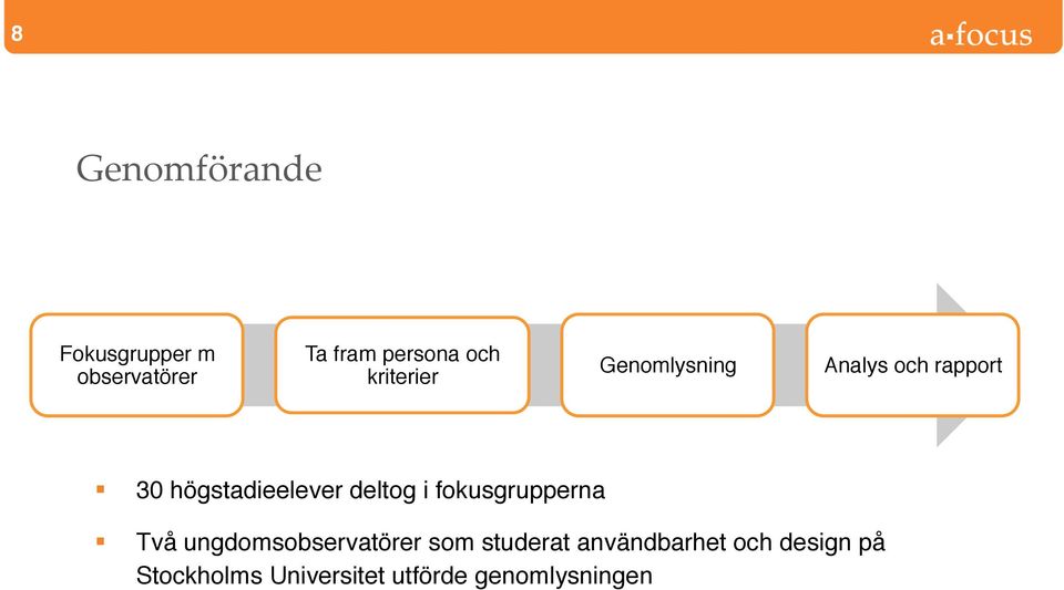 deltog i fokusgrupperna Två ungdomsobservatörer som studerat