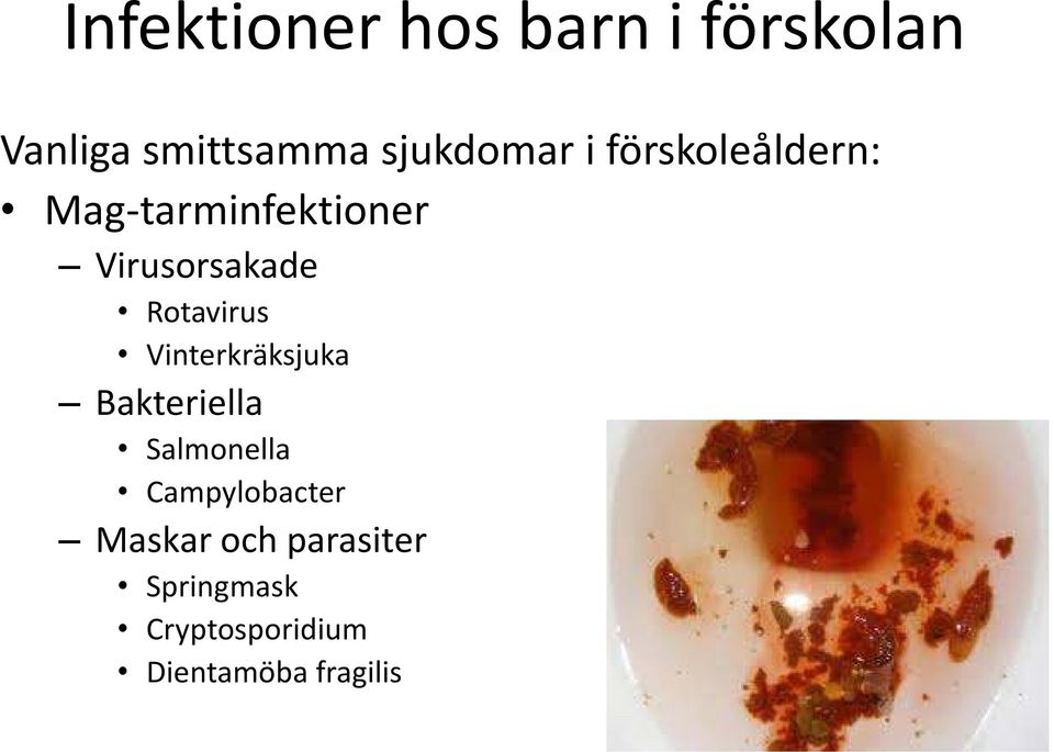 Virusorsakade Rotavirus Vinterkräksjuka Bakteriella