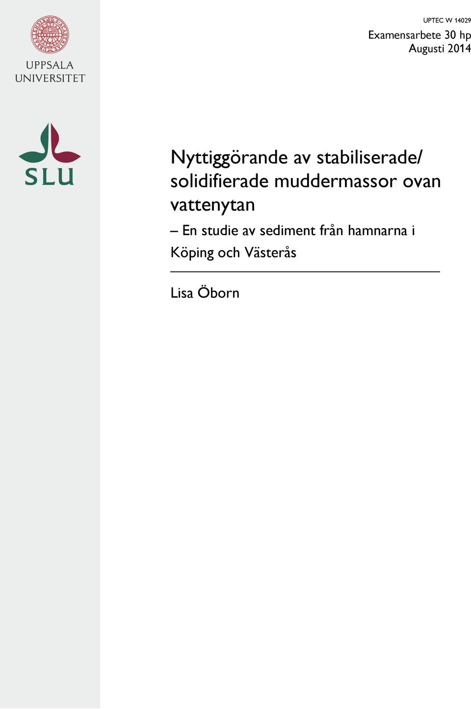 muddermassor ovan vattenytan En studie av