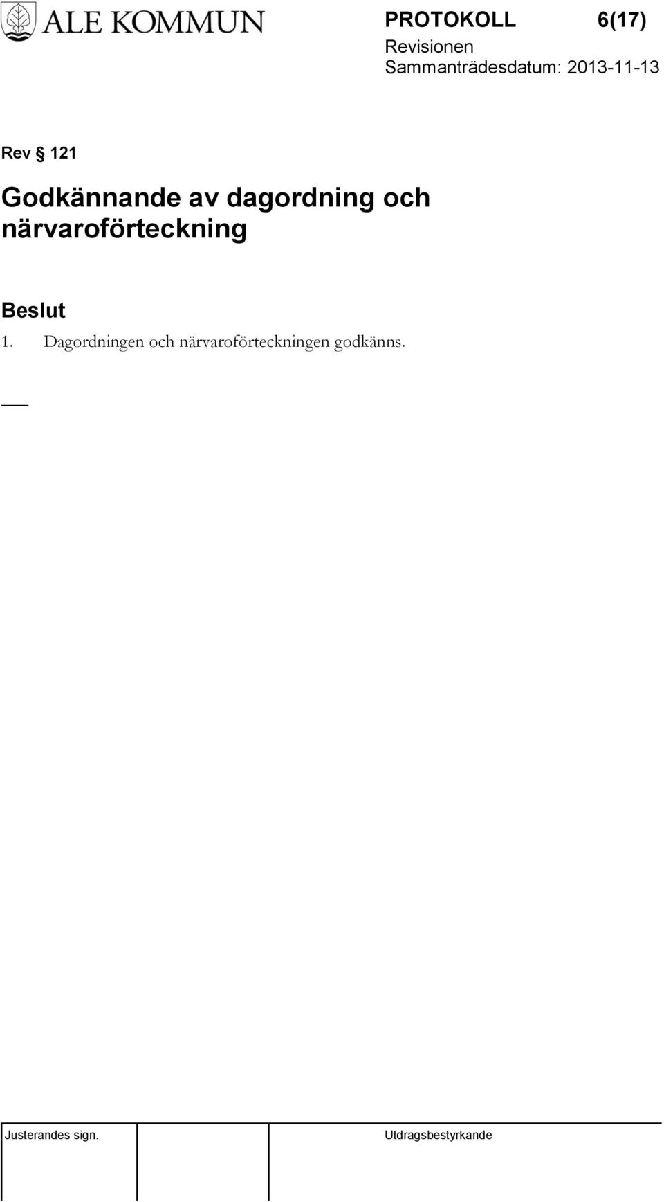 närvaroförteckning 1.