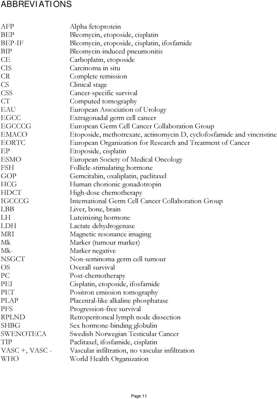 Clinical stage Cancer-specific survival Computed tomography European Association of Urology Extragonadal germ cell cancer European Germ Cell Cancer Collaboration Group Etoposide, methotrexate,