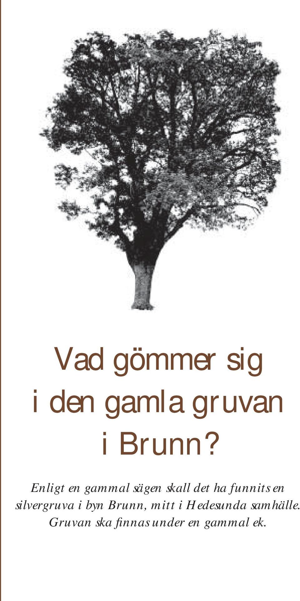 en silvergruva i byn Brunn, mitt i Hedesunda