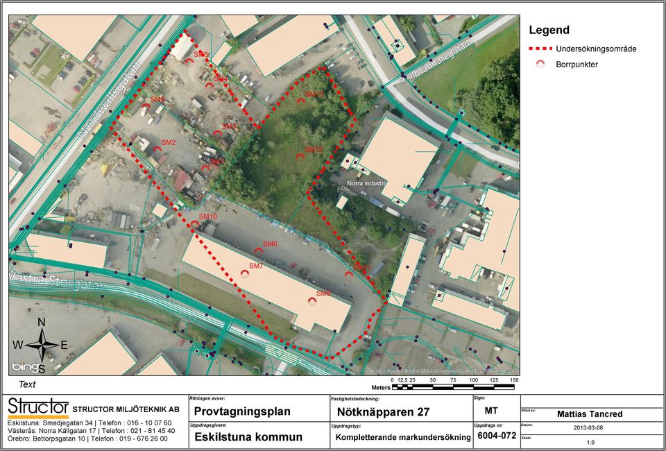 Provtagningsplan Uppdragsgivare: Eskilstuna kommun Fastighetsbeteckning: 0 12,5 25 50 Nötknäpparen 27 Uppdragstyp: