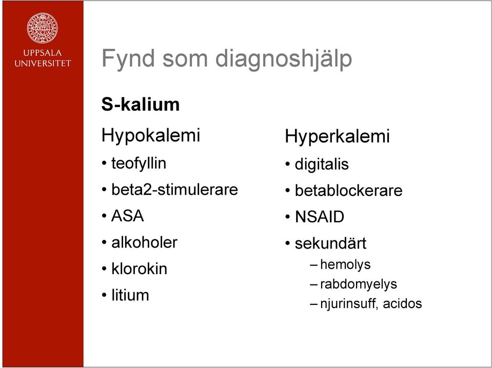 klorokin litium Hyperkalemi digitalis