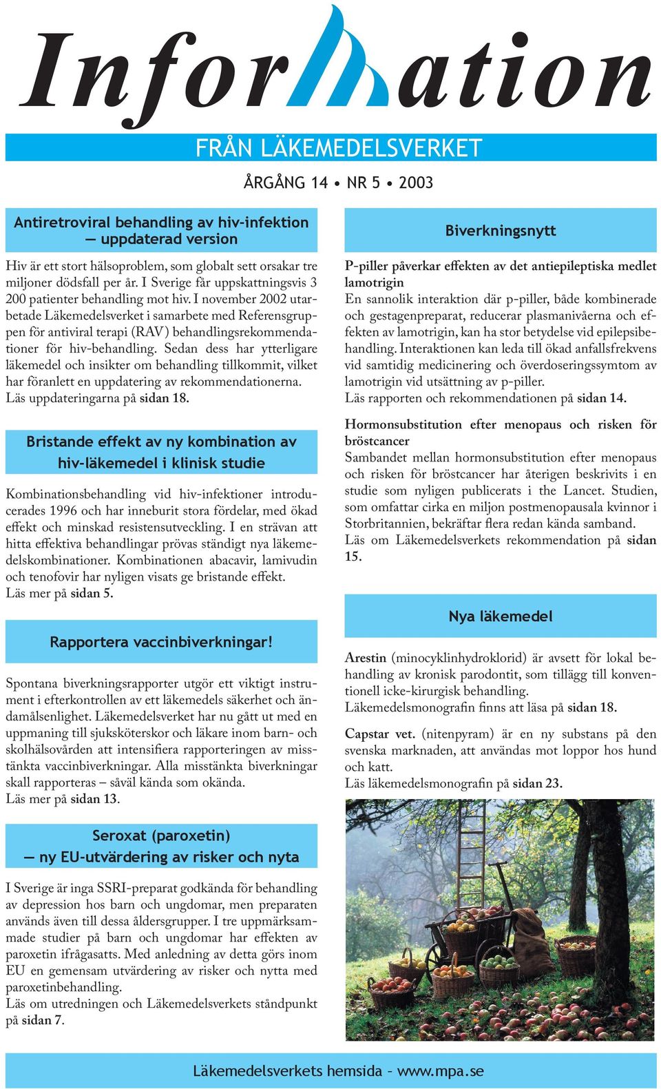 I november 2002 utarbetade Läkemedelsverket i samarbete med Referensgruppen för antiviral terapi (RAV) behandlingsrekommendationer för hiv-behandling.