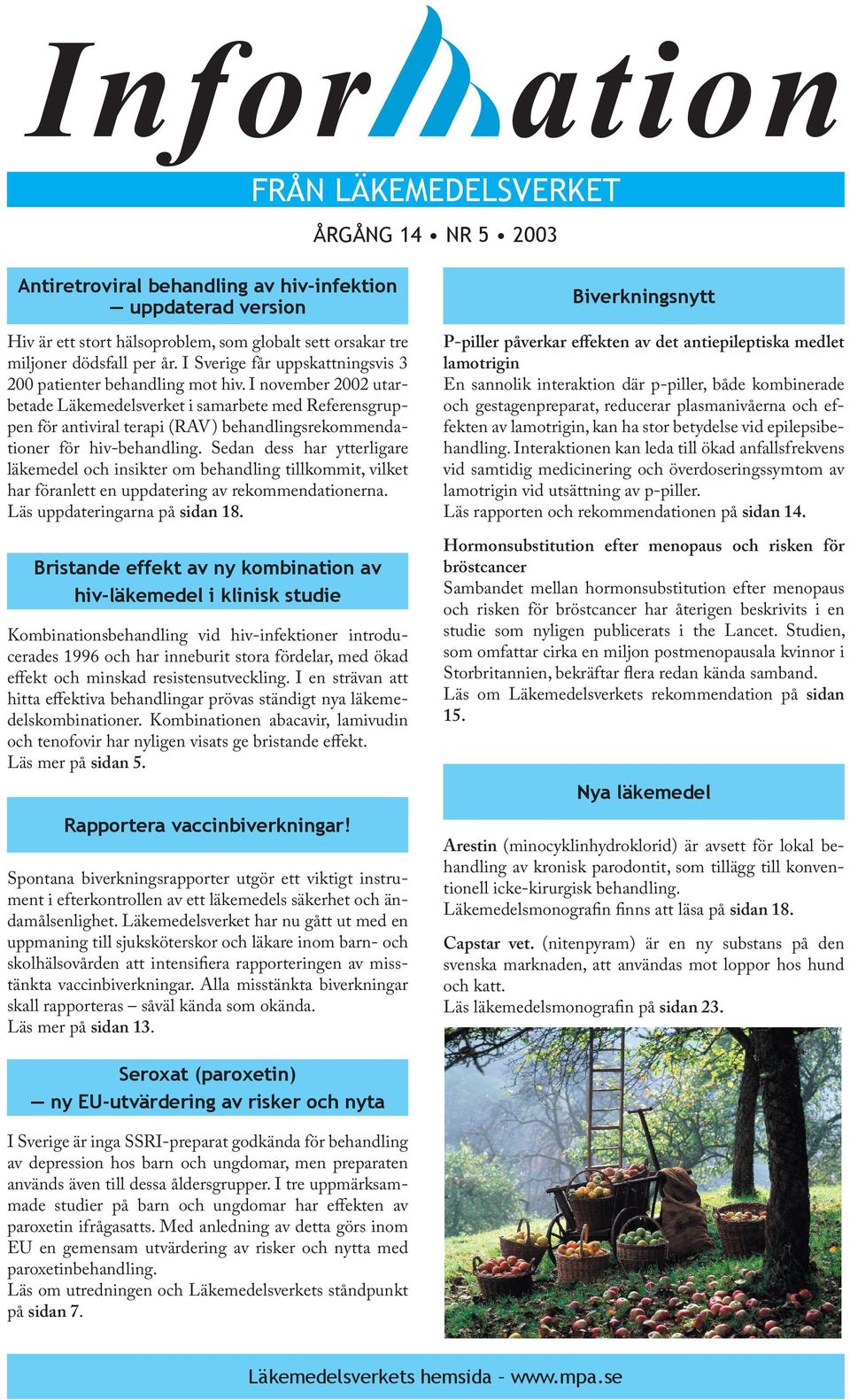 I november 2002 utarbetade Läkemedelsverket i samarbete med Referensgruppen för antiviral terapi (RAV) behandlingsrekommendationer för hiv-behandling.