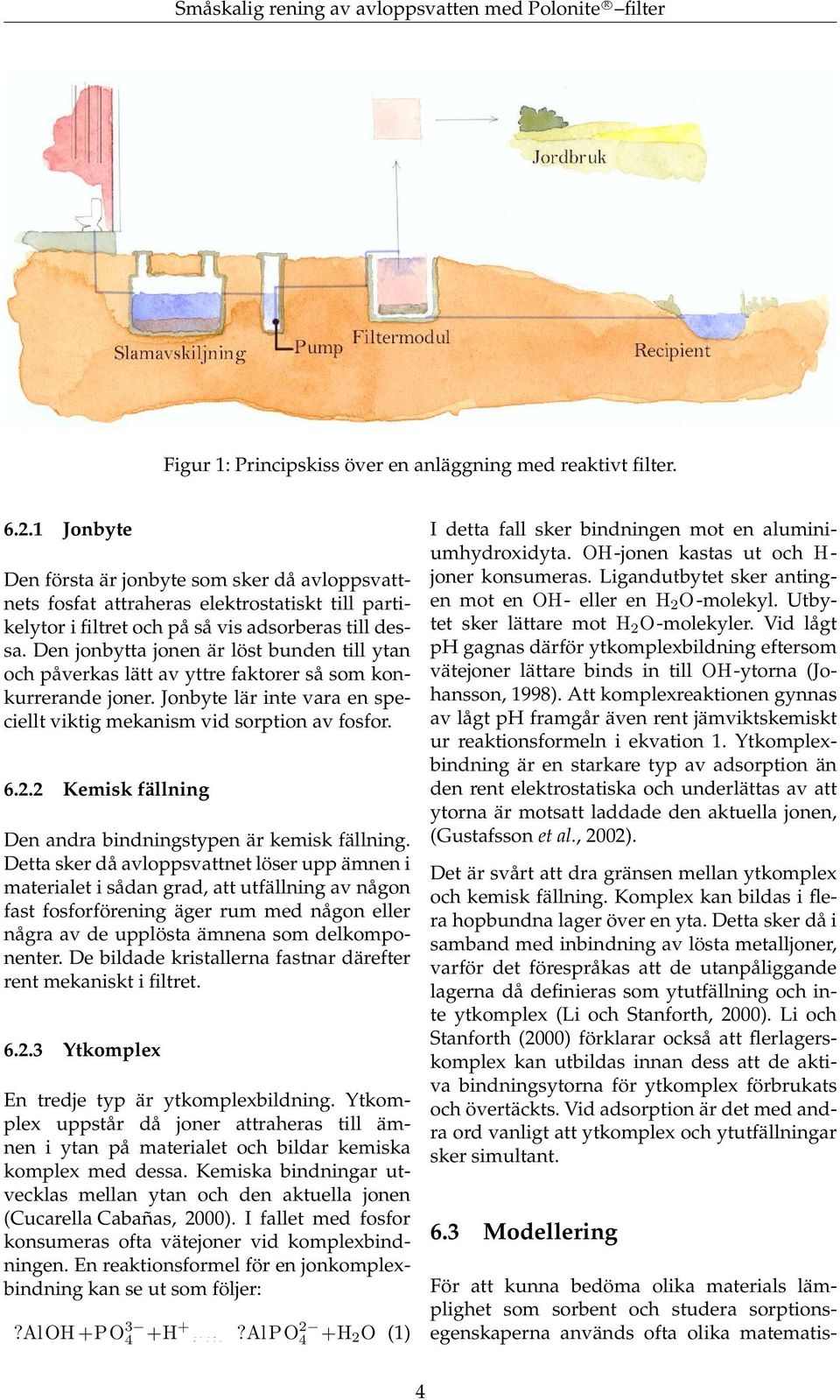 Den jonbytta jonen är löst bunden till ytan och påverkas lätt av yttre faktorer så som konkurrerande joner. Jonbyte lär inte vara en speciellt viktig mekanism vid sorption av fosfor. 6.2.